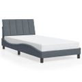 vidaXL Rám postele bez matraca Hanko tmavosivá 100x200 cm zamat
