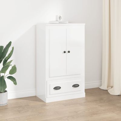 vidaXL Vysoká skrinka lesklá biela 60x35,5x103,5 cm kompozitné drevo