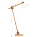 vidaXL Stojanová lampa biela masívne mangovníkové drevo E27