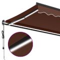 vidaXL Automaticky zaťahovacia markíza s LED hnedá 350x250 cm