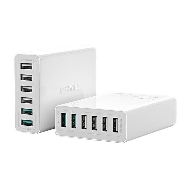 Nabíjačka 6x USB Blitzwolf BW-S15, QC 3.0, 60 W (biela)