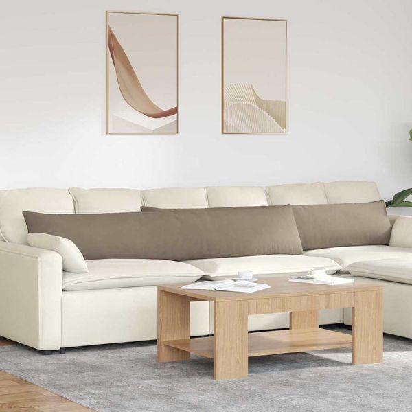 vidaXL Vankúše na pohovku 2 pcs Sivohnedá 200 x 40 cm látka
