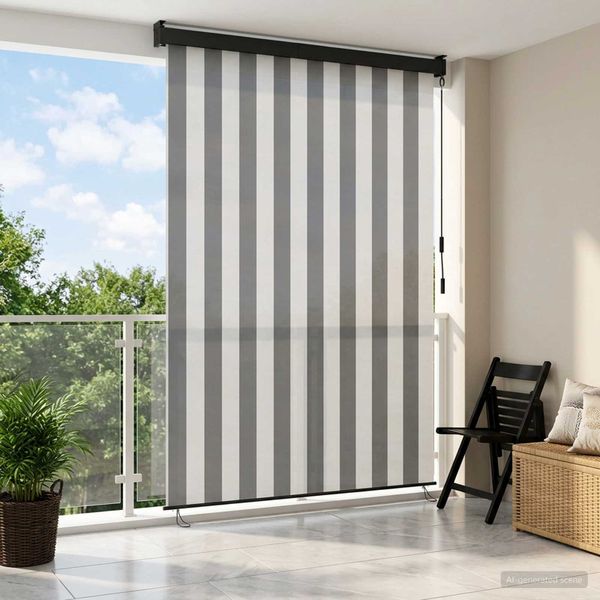 vidaXL Roleta Antracitová a biela 60 x 250 cm Textil a hliník