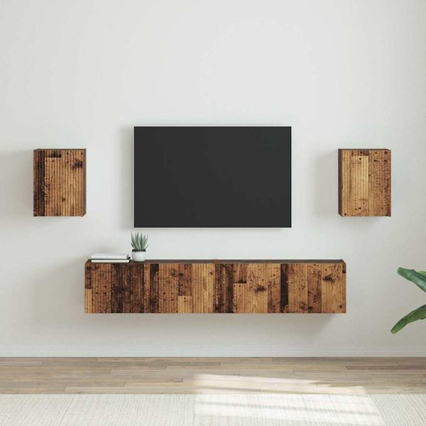vidaXL TV nástenná skriňa Nástenný 2 pcs Staré drevo 30 x 31 x 40 cm