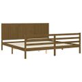 vidaXL Posteľný rám s čelom medovo-hnedý 200x200 cm masívne drevo