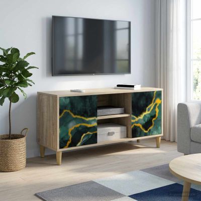 vidaXL TV skrinka WIJHE 102 x 33 x 50 cm Sonoma Kompozitné drevo