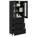 vidaXL Highboard 2 ks Čierny dub 69,5 x 34 x 180 cm Kompozitné drevo