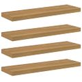 vidaXL Stenná polica Nástenná montáž 4 ks Hnedá 80 x 23,5 x 3,8 cm