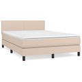 vidaXL Boxspring posteľ s matracom kapučínová 140x200 cm umelá koža