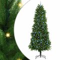 vidaXL Vianočný stromček s 300 LED-i so stojanom Zelená 240 cm PE