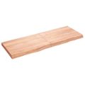 vidaXL Nástenná polica bledohnedá 140x50x(2-6) cm ošetrený masívny dub