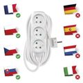 Prodlužovací kabel EMOS P0317R / 7 m / 3 zásuvky / biely / PVC / 1,5 mm2