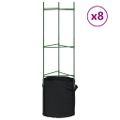 vidaXL Mriežka na paradajky s vreckom na rastliny 8 ks 116cm oceľ a PP