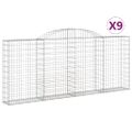 vidaXL Oblúkové gabionové koše 9 ks 300x30x120/140 cm pozink. železo