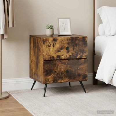 vidaXL Nočný stolík 2 ks Dymový dub 43 x 34,5 x 47,5 cm