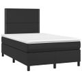 vidaXL Boxspring posteľ s matracom a LED čierna 120x200 cm umelá koža