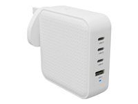 Sieťový adaptér - GaN - 100 Wh - QC 3.0, Power Delivery 3.0 + PPS - 4 výstupné konektory (USB, 3 x USB-C) - biela