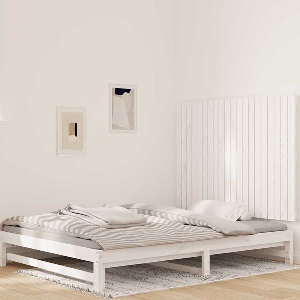 vidaXL Nástenné čelo postele biele 127,5x3x90 cm masívna borovica