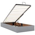 vidaXL Ottoman posteľ s matracom a LED Svetlosivá 100 x 200 cm Látka