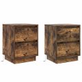 vidaXL Nočný stolík 2 ks Dymová dub 39 x 34,5 x 50 cm Kompozitné drevo
