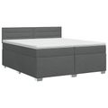 vidaXL Posteľ boxspring s matracom Tmavosivá 200 x 200 cm Látka