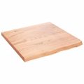 vidaXL Stolová doska bledohnedá 60x60x(2-4) cm ošetrený masívny dub