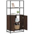 vidaXL Vysoká skrinka hnedý dub 68x35x139 cm kompozitné drevo+kov