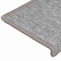 vidaXL Schodové rohože 10 ks 65x21x4 cm svetlosivé s obdĺžnikovým okrajom