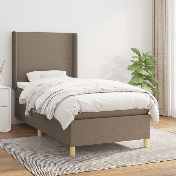 vidaXL Posteľný rám boxsping s matracom sivohnedý 80x200 cm látka