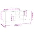 vidaXL Skrinka na platne sivá sonoma 121x38x48 cm kompozitné drevo