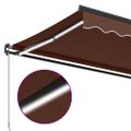 vidaXL Ručne zaťahovacia markíza s LED hnedá 450x300 cm