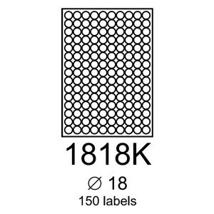etikety RAYFILM 18mm kruh univerzálne biele R01001818KA (100 list./A4)