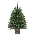vidaXL Umelý vianočný stromček s 150 LED-i Zelená 95 cm PE a PVC