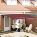vidaXL Rám markízy Vínovo červená 400 × 300 cm Polyester s PU povrchom