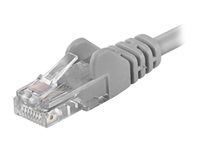 Patch kábel - RJ-45 (M) na RJ-45 (M) - UTP - CAT 5e - lisovaný, prevedenie bez hrbolčekov - sivá