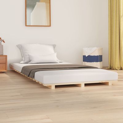 vidaXL Posteľný rám 75x190 cm borovicový masív