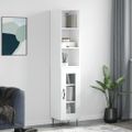 vidaXL Vysoká skrinka biela 34,5x34x180 cm spracované drevo