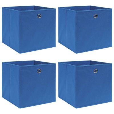 vidaXL Úložné boxy 4 ks modré 32x32x32 cm látkové