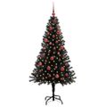 vidaXL Vianočný stromček Čierna 150 cm PVC