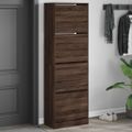 vidaXL Botník so 4 výklopnými zásuvkami dymový dub 60x34x187,5 cm