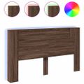 vidaXL Skrinka na čelo postele s LED, hnedý dub 180x16,5x103,5 cm