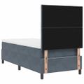 vidaXL Posteľ s pružinovým rámom Tmavo šedá 90 x 190 cm Zamat