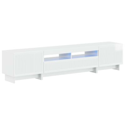vidaXL 5-dielny LED TV kabinet Biela s vysokým leskom Kompozitné drevo