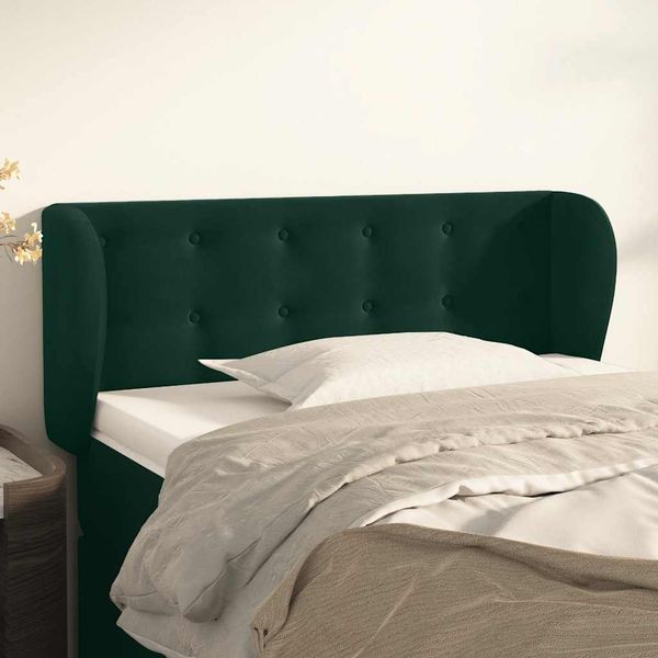 vidaXL Čelo postele so záhybmi tmavozelený 83x23x78/88 cm zamat