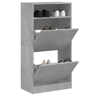 vidaXL Botník betónovo sivý 60x34x116 cm kompozitné drevo