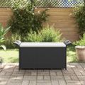vidaXL Záhradná lavička s vankúšmi čierna 116x46x57 cm polyratan