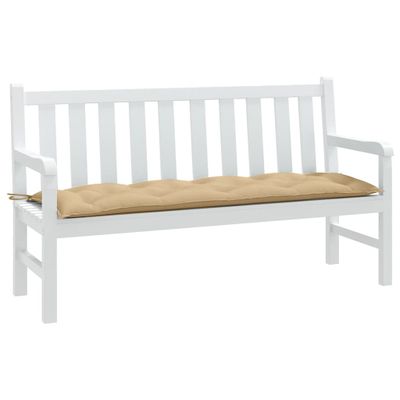 vidaXL Podložka na záhradnú lavičku béžová melanž 150x50x7cm látka