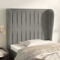 vidaXL Čelo postele so záhybmi bledosivé 103x23x118/128 cm zamat
