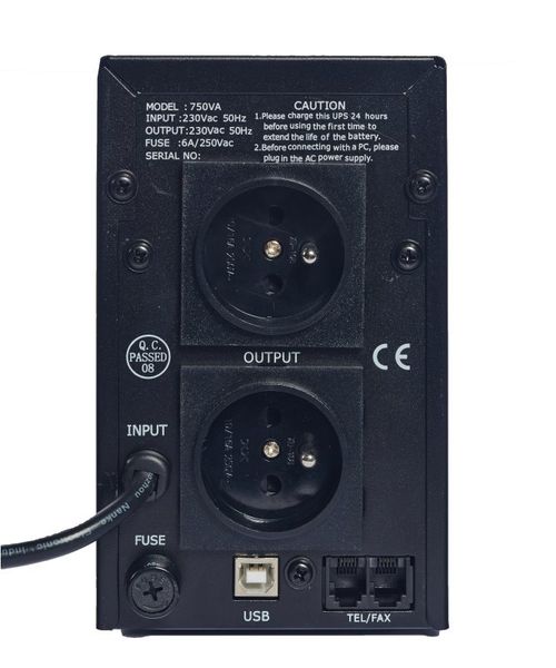 EUROCASE záložní zdroj EA200LED 750VA, 750VA, USB, RJ11, line interactive Záložní zdroj, 750VA, line interactive