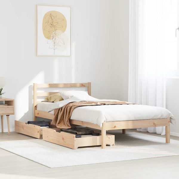 vidaXL Posteľ bez matraca 100x200 cm masívna borovica